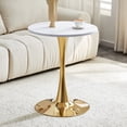 thumbnail image 1 of StnTalk 23.6" Bistro Table for Small Space, Round Dining Table with MDF Wood Top and Metal Pedestal Base, Modern Kitchen Table for Apartment Breakfast Nook, 1 of 8