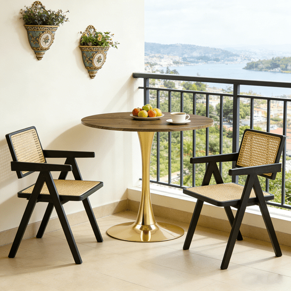 StnTalk 31.5" Round Dining Table, Modern Tulip Kitchen Table for 2-4, Small Space Pedestal Dining Table with MDF Top for Apartment Dining Room