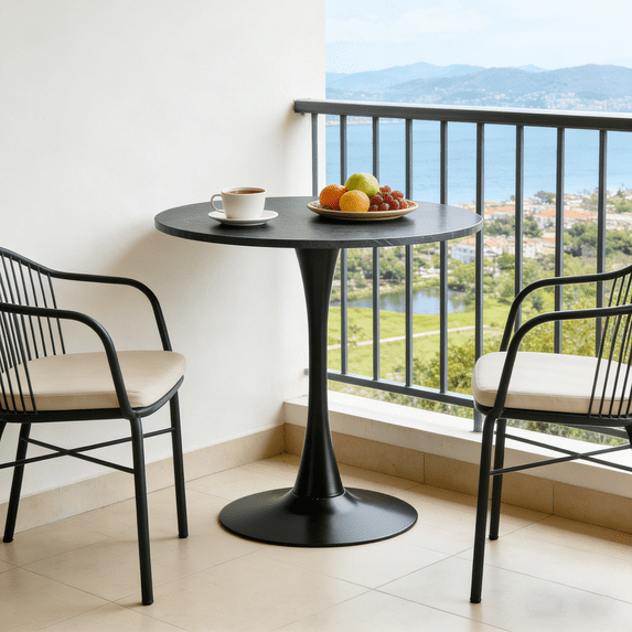 StnTalk 31.5" Round Dining Table, Modern Tulip Kitchen Table for 2-4, Small Space Pedestal Dining Table with MDF Top for Apartment Dining Room