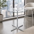 thumbnail image 1 of StnTalk 36" Round Glass Bar Table, 36.2" Bar Height Pub Table with Metal Pedestal Base, Modern High Top Bistro Table for Kitchen, Dining Room, Home Bar, 1 of 8