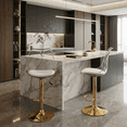 thumbnail image 1 of StnTalk Adjustable Swivel Bar Stools with Backs, Set of 2 Clear Barstool with Footrest, Modern Counter Height Chairs with White PU Cushion & Gold Metal Legs for Kitchen Island Bar Pub, 1 of 7
