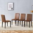 thumbnail image 1 of StnTalk Dining Chairs Set of 4, Brown Faux Leather Upholstered Kitchen Chairs with Metal Legs, Modern Parsons Dining Room Chairs for Dining Table, Easy Assembly, 1 of 8