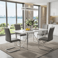 thumbnail image 1 of StnTalk Dining Table Set for 4, Modern Kitchen & Dining Room Table with 4 Gray PU Leather Chairs, Compact MDF Table with Metal Frame for Small Space Apartment, 1 of 9