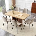 thumbnail image 1 of StnTalk Dining Table Set for 6, 59"-71" Extendable Dining Room Table Set, Kitchen Table and Chairs Set with Storage Shelf, 1 of 10
