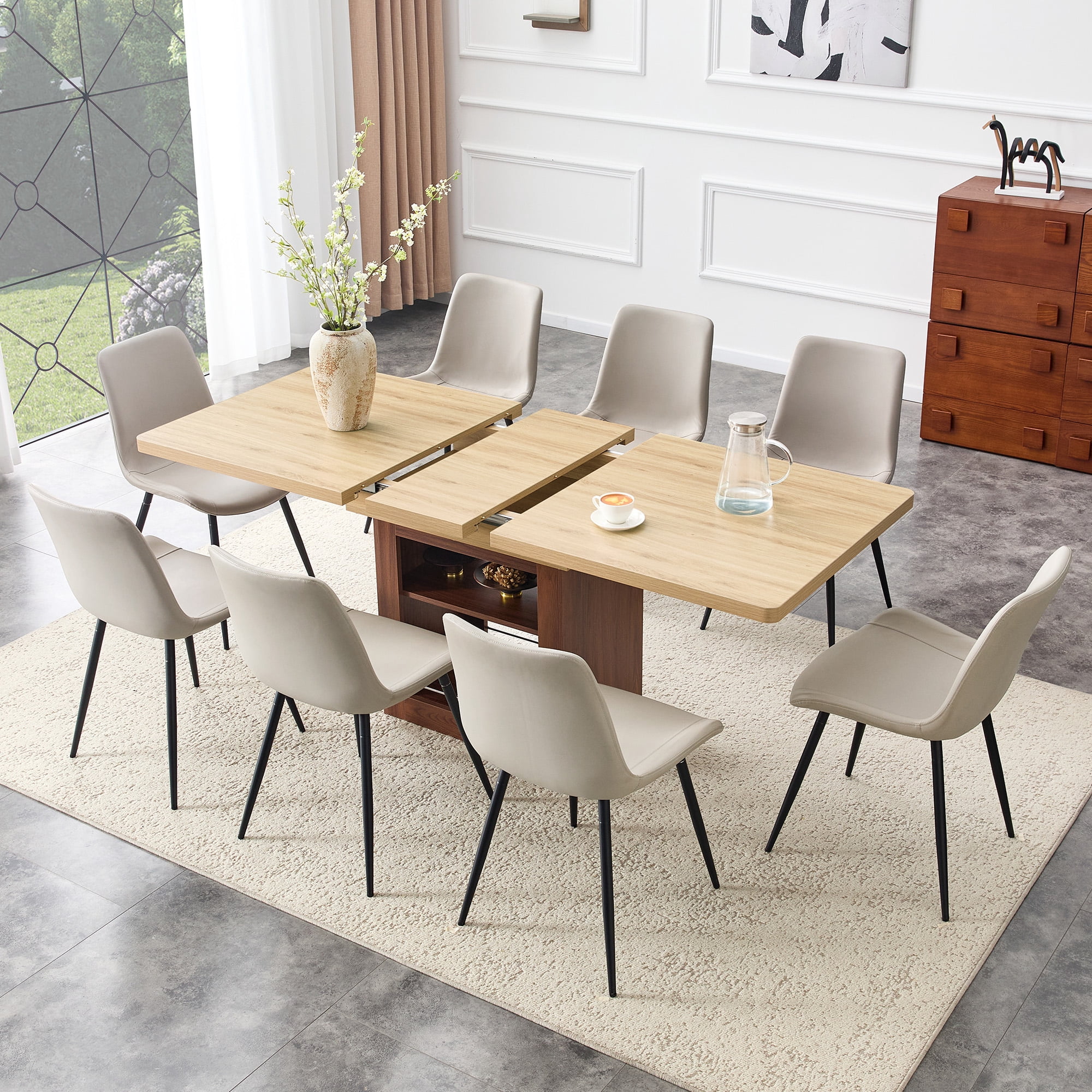 StnTalk Large Dining Table Set for 8, 59