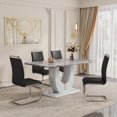 thumbnail image 1 of StnTalk Modern Dining Table Set for 4, Faux Marble Dining Room Table Set with 4 PU Leather Cantilever Dining Chairs, Rectangular Kitchen Table Set for 4 with MDF Marble Top and Chrome Base, 1 of 11