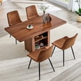 thumbnail image 1 of StnTalk Small Space Dining Table Set for 4, 59"-71" Expandable Kitchen Table Set, Apartment Dining Room Table with 4 Chairs & Storage, 1 of 10