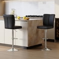 thumbnail image 1 of StnTalk Swivel Bar Stools Set of 2 - Black Barstools with Back,Adjustable Counter Height Bar Stools with Sturdy Metal Legs,Leather Counter Height Stools Ideal for Kitchen Island Pub(25''-33''H), 1 of 7