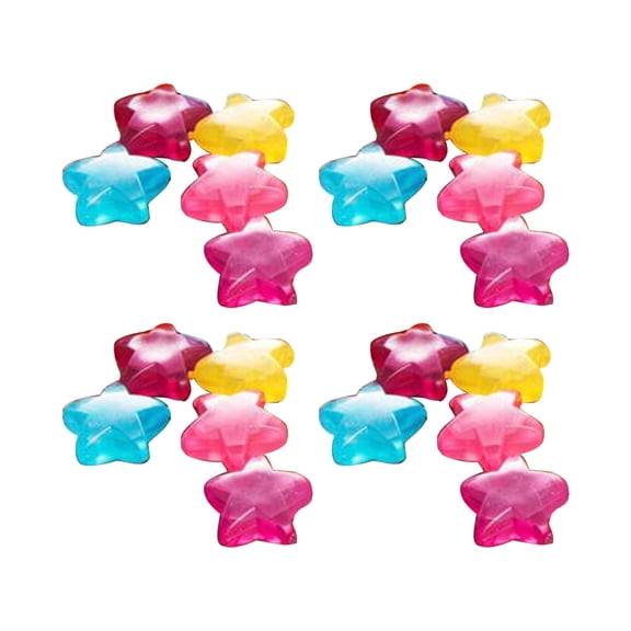 StoBays 20Pcs Star Sqaure Fruit Shape Reusable Plastic Ice Cubes for Drinks Cooling Tool