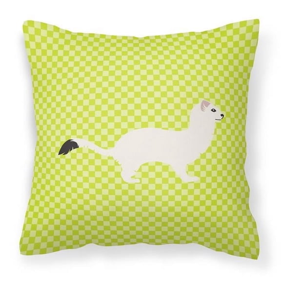Stoat Short-tailed Weasel Green Fabric Decorative Pillow