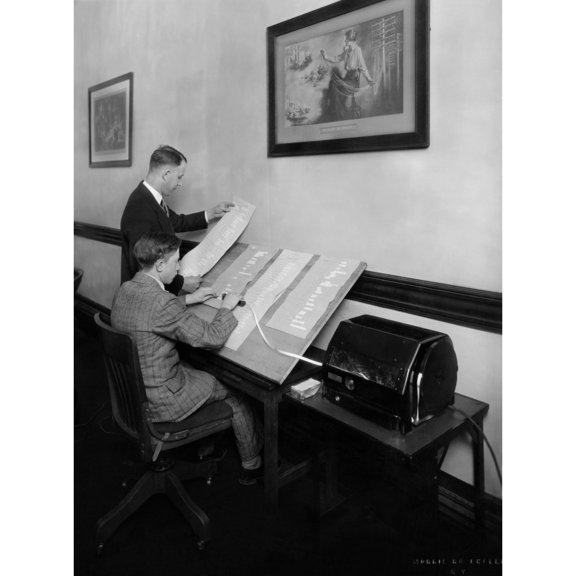 Stock Brokers With A New Box Shaped Stock Ticker In May 1929. Csu ArchivesEverett Collection History (18