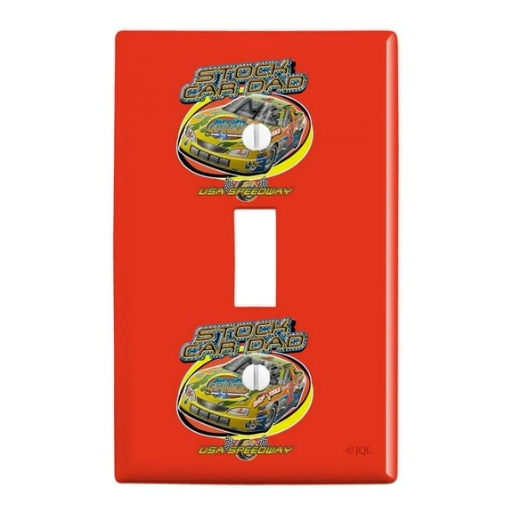 Stock Car Racing Dad USA Speedway Garage Plastic Wall Decor Toggle Light Switch Plate Cover