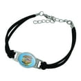 thumbnail image 1 of Stock Car Racing Mom USA Speedway Garage Novelty Suede Leather Metal Bracelet, 1 of 4