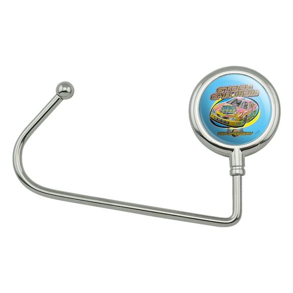 Stock Car Racing Mom USA Speedway Garage Purse Bag Hanger Holder Hook