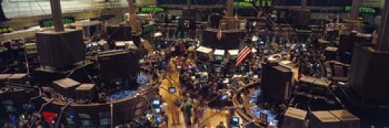 Stock Exchange NYC New York City New York State USA Canvas Art - Panoramic Images (36 x 12)