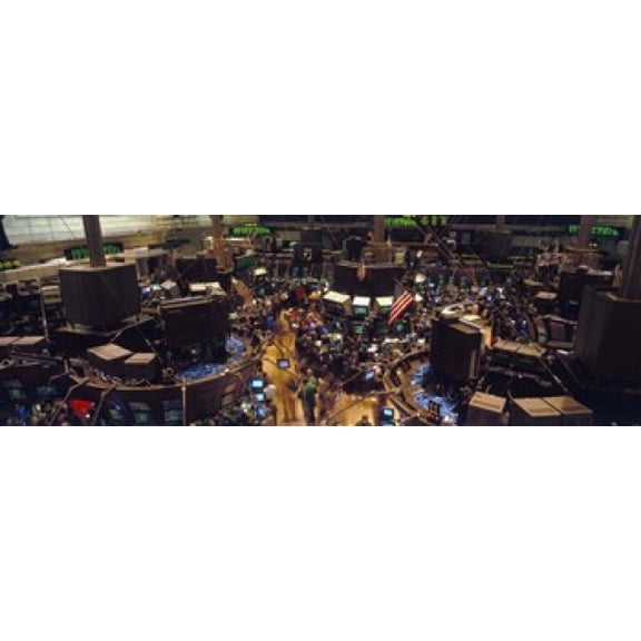 Stock Exchange NYC New York City New York State USA Canvas Art - Panoramic Images (36 x 12)