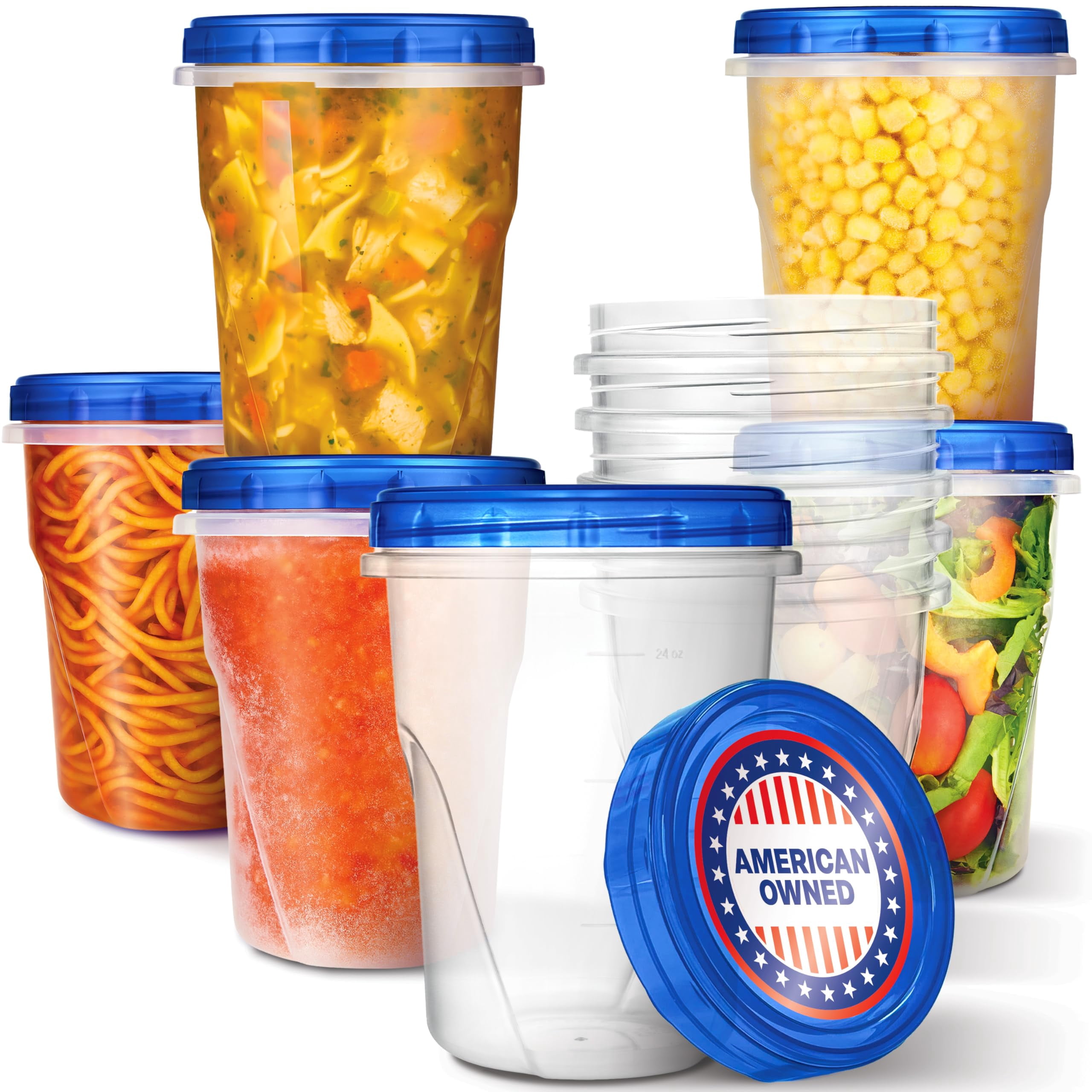 Stock Your Home 32oz Plastic Containers with Twist Top Lids (6 Pack ...