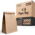 thumbnail image 1 of Stock Your Home 4 lb Brown Paper Lunch Bags (2000 Count) – Bulk Disposable Lunch Sacks, Small Size Blank Bags for Snacks, Sandwiches, Grocery Food, and Arts & Crafts, 1 of 4