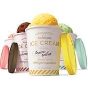 Stock Your Home 8oz Ice Cream Containers with Airtight Silicone Lids 4-Pack Reusable Half Pint Ice Cream Container for Storing Gelato, Sorbet, and Frozen Yogurt