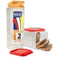 thumbnail image 1 of Stock Your Home Bread Container (2 Pack) Bread Loaf Keeper, Fresh Bread Storage Container, Clear Sandwich Bread Saver, Bread Holder - Bread Bin for Bun, Bagel, and Bread Loaf, Plastic Bread Box (Red), 1 of 7