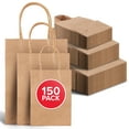 thumbnail image 1 of Stock Your Home Brown Kraft Paper Bags with Handles Variety Pack (150 Count), Recycled Paper Bags for Small Business Owners, Crafts, Christmas Gifts, and More, Brown Paper Bags with Handles Bulk Pack, 1 of 7
