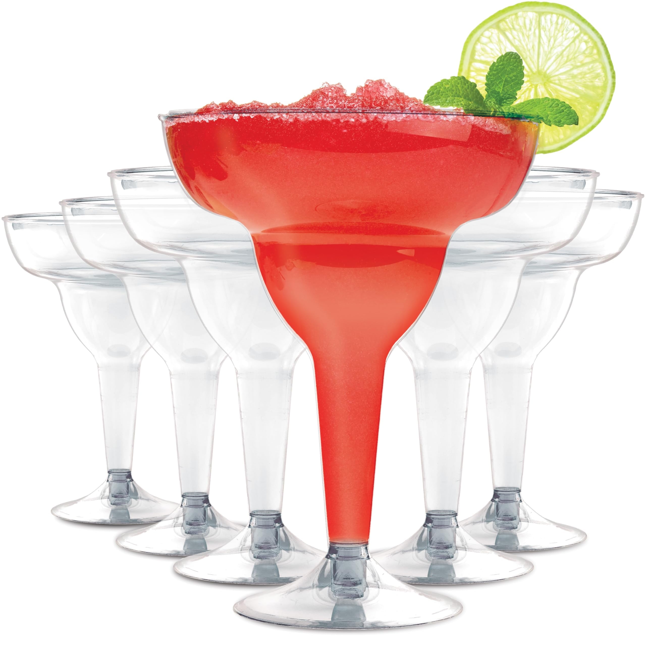 Stock Your Home Clear Plastic Margarita Glasses Disposable (Set of 50) Decorations for Cinco de Mayo Parties, Cocktail Cups for Tropical Party Supplies - Large 12 oz Hurricane Glasses