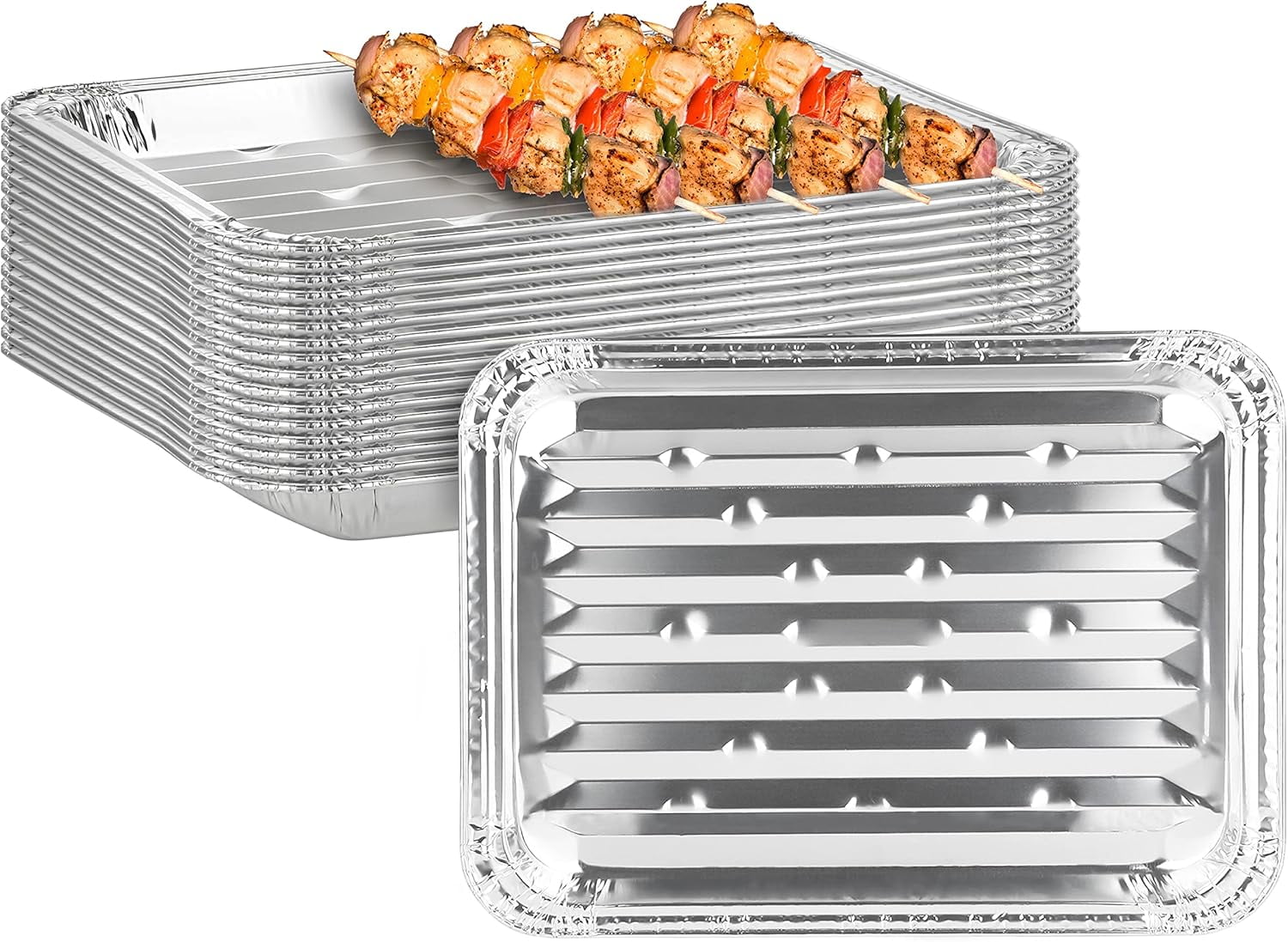 Stock Your Home Disposable Aluminum Foil Broiler Pan (10 Pack) for Oven ...