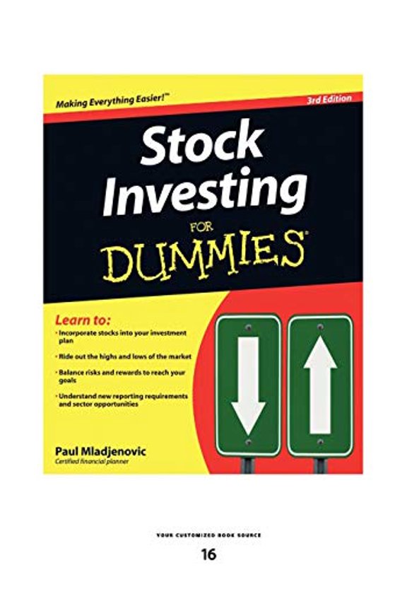 Stock Investing for Dummies Paperback 1442996285 9781442996281 Paul Mladjenovic