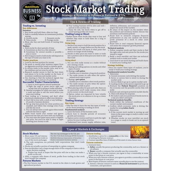 Stock Paper Reference Guide Stock Market Trading : QuickStudy Laminated Reference Guide (Edition 1 ...