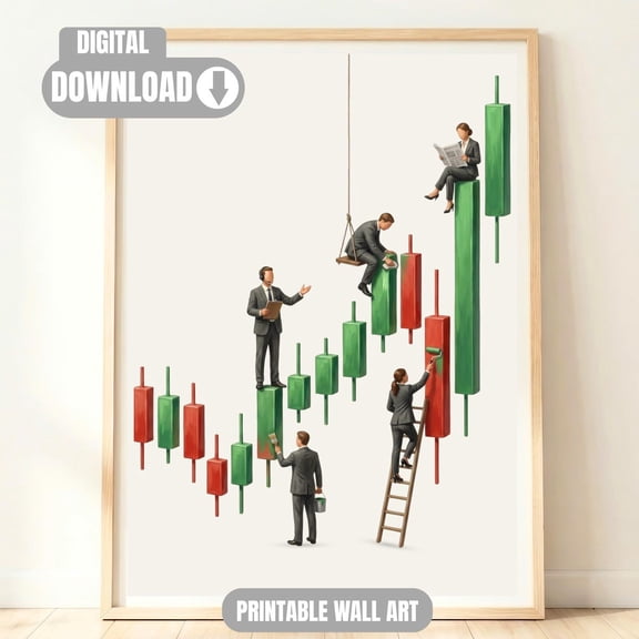 Stock Market Wall Art Finance Decor Bull Market Art Trading Office Print Investor Desk Decor Trading Poster
