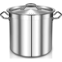 Stock Pot 20 Quart - Stainless Steel Stock Pot with Lid – Heavy-Duty Cooking Pot for Soup, Stew, Pasta –  & Home Use, Induction Compatible - 5 Gallon