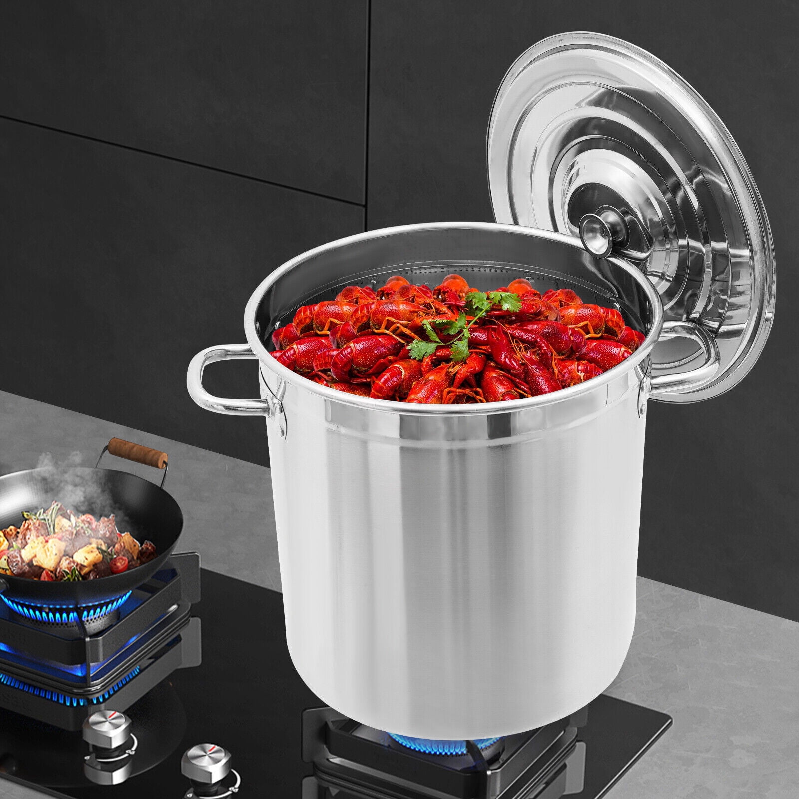 Crab Boiler ACONEE 60 Qt Seafood Boil Pot Kit With 110,000 BTU Burner ...