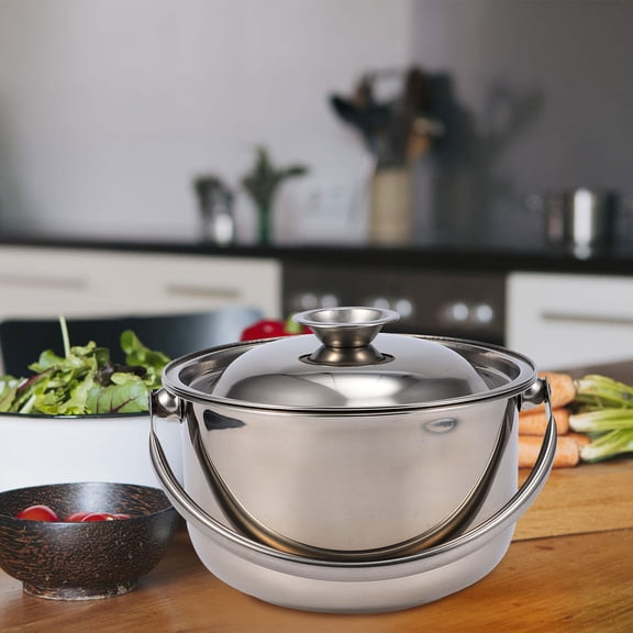 PENIKOKO Non-Stick Stainless Steel Noodle Pot Silver Heat Retention for Kitchen