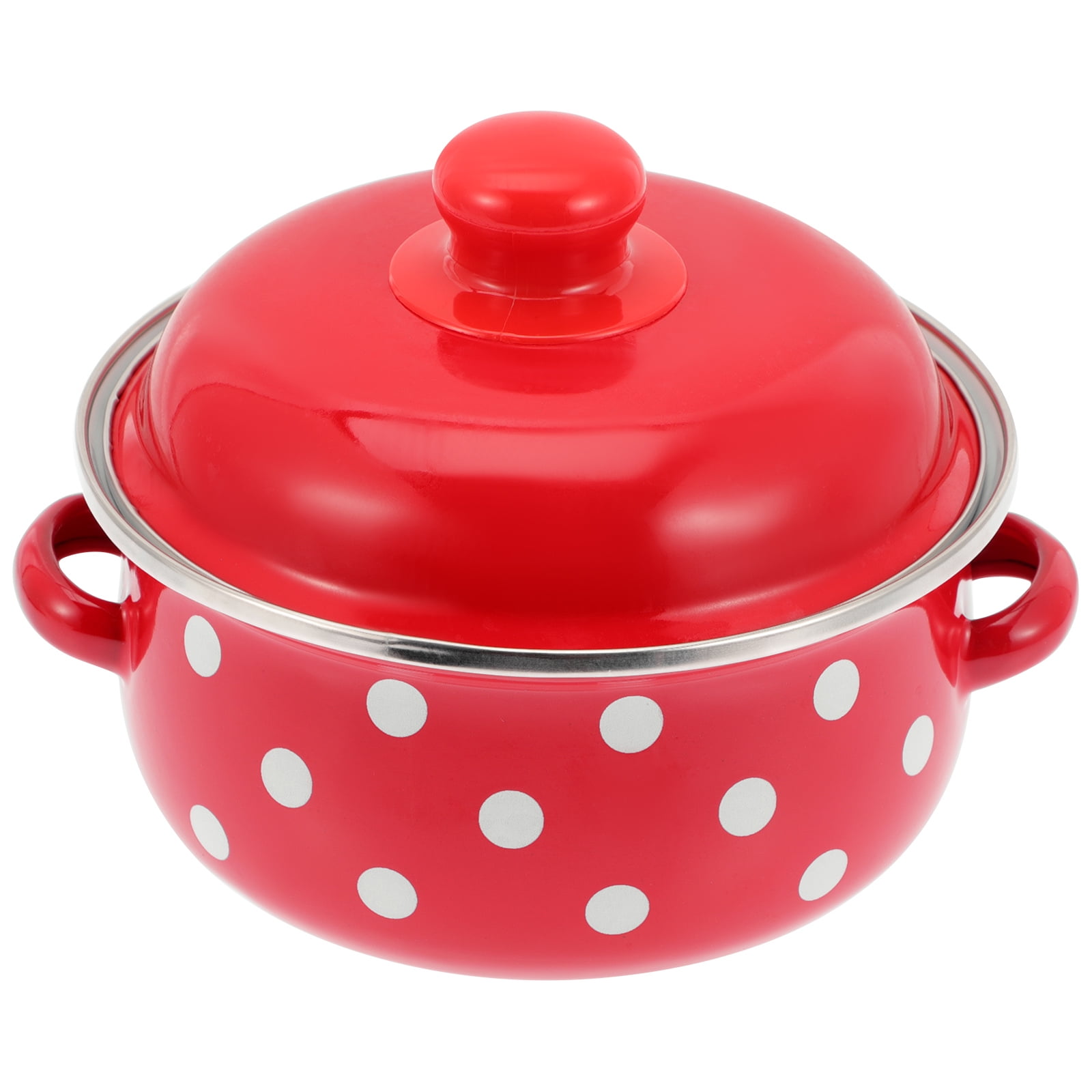 Stock Pot with Lid Dot Pattern Heavy Soup Pot Cooking Pot with Handle