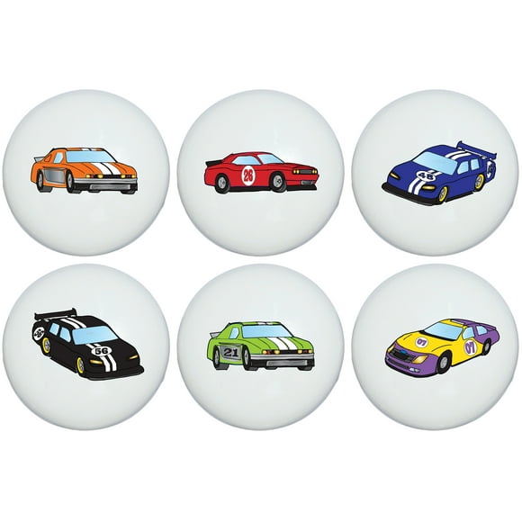 Stock Race Car Drawer Pulls Race Car Childern's Nursery Decor Ceramic Cabinet Knobs 1.5 diameter