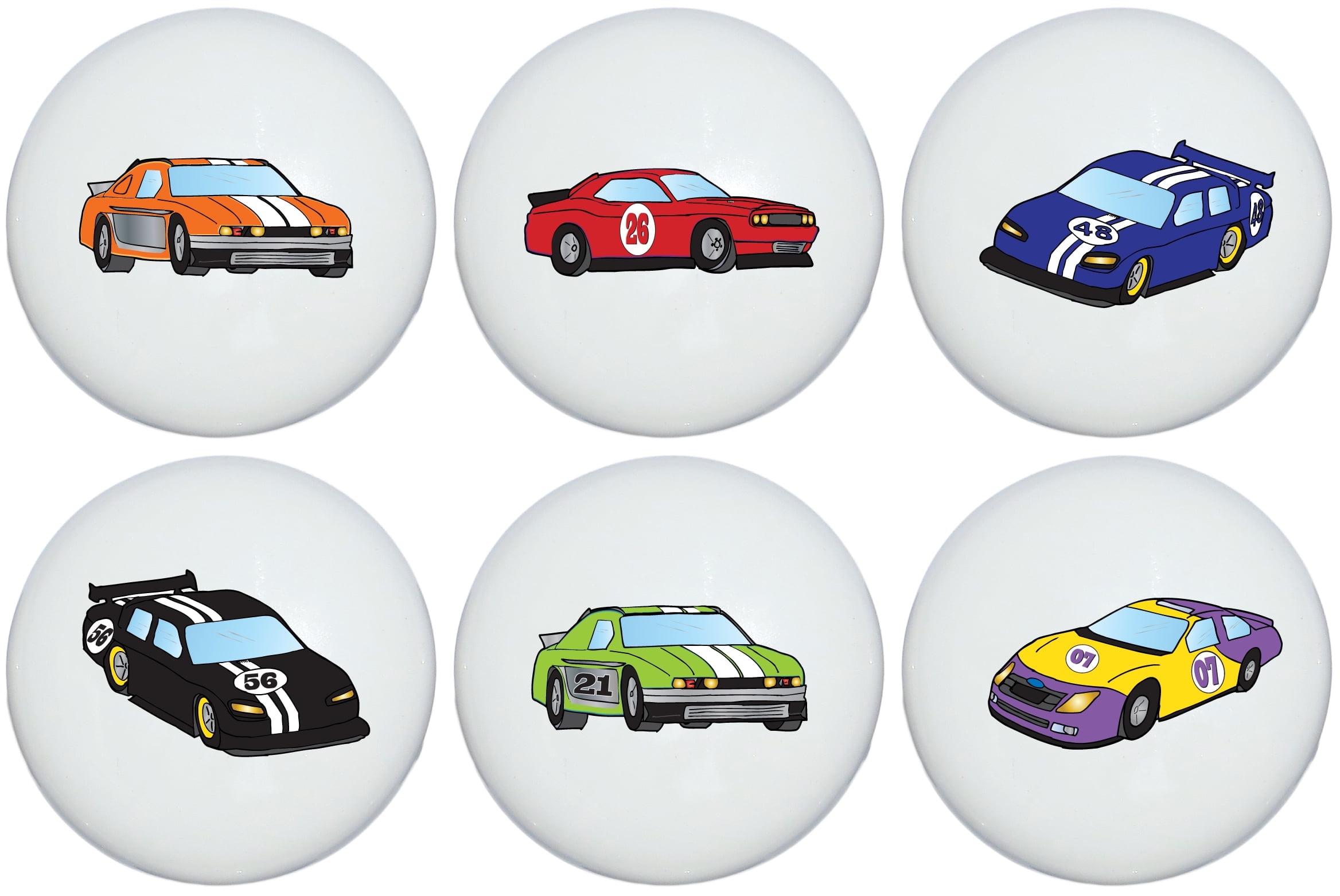 Stock Race Car Drawer Pulls Race Car Childern's Nursery Decor Ceramic Cabinet Knobs 1.5 diameter
