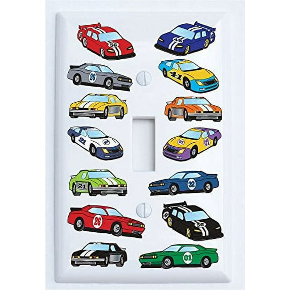 Stock Race Car Light Switch Plate Covers and Outlet Covers Race Car Room Decor