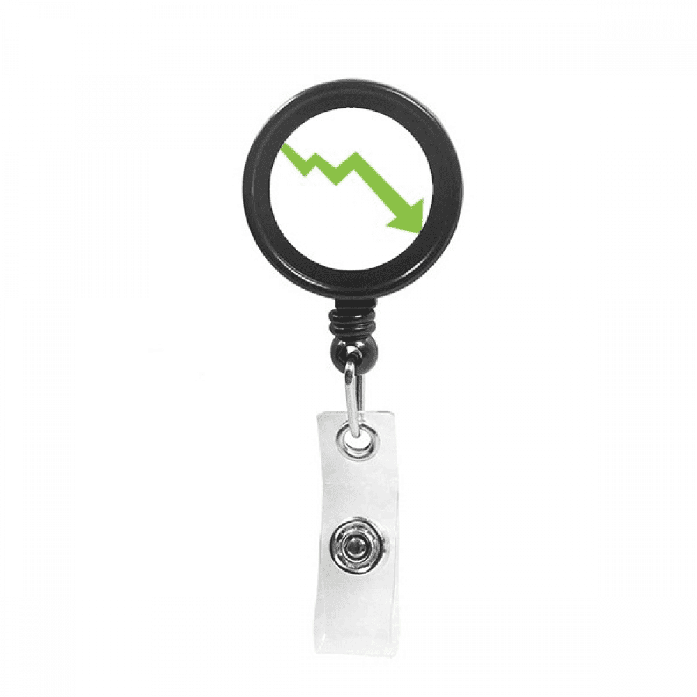 Stock Securities Bear Market Down Early Warning Retractable Keychain Badge Holder ID Badge
