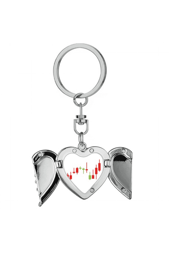 Stock Securities Volatility Bull Market Good Luck Heart Angel Wing Key Chain Holder