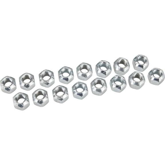 Speedway Motors Stock SBC Rocker Arm Nuts Complete Set of 16 for 3/8-24 NF Studs, Durable Steel with a Zinc Plated Finish, Stock Style Replacement Hardware