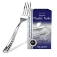 thumbnail image 1 of Stock Your Home 125 Disposable Heavy Duty Silver Plastic Forks, Plastic Silverware Utensils, 1 of 6