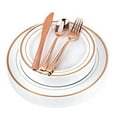 thumbnail image 1 of Stock Your Home 125 Piece Place Setting- Rose Gold Rim, 1 of 6
