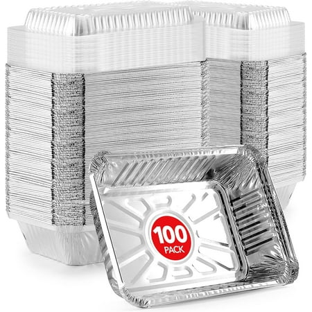 Stock Your Home 2 LB Oblong Plastic Foil Pan - 100 Pack