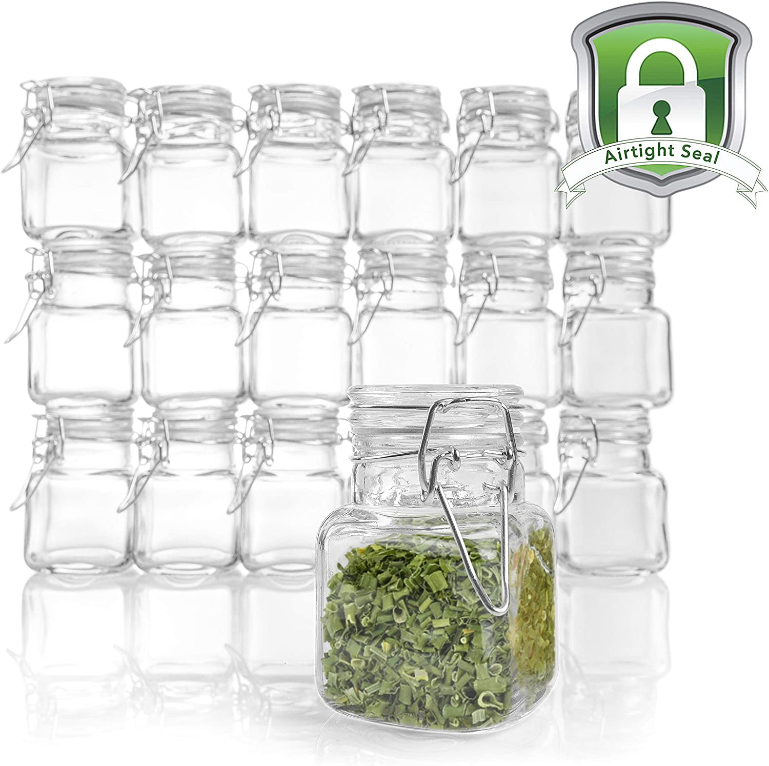 Stock Your Home 3 Oz Airtight Glass Jar with Leak Proof Rubber Gasket and  Hinged Lid for Home and Kitchen, Multi-purpose Container for Herbs, Spices,  Arts and Crafts Storage and Gift Holder