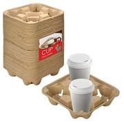 Stock Your Home 4 Cup Disposable Coffee Takeout Carrier Tray, Strong Cup Holder - 75 Count