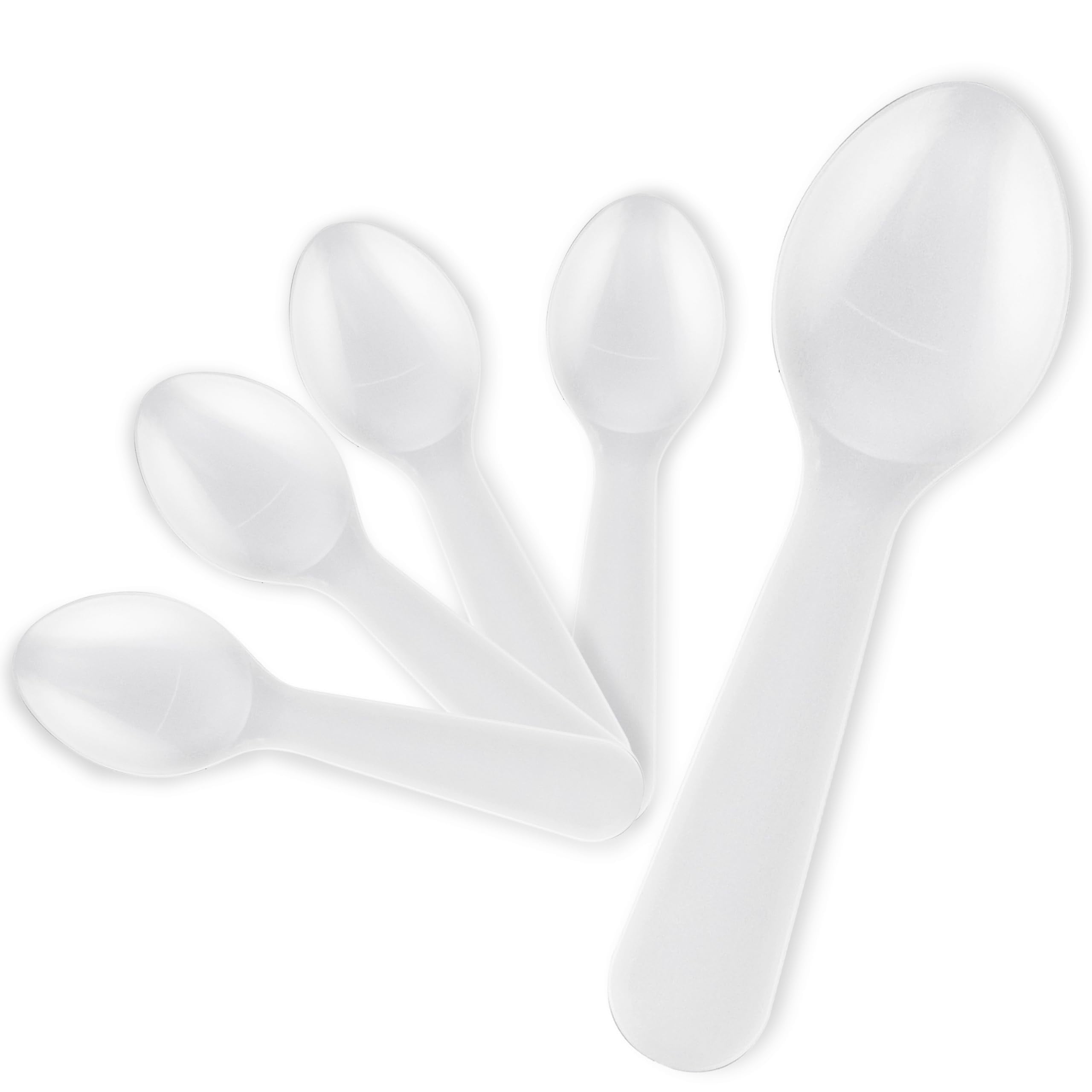 Stock Your Home 400 Count 3-Inch Plastic Mini Taster Spoons - Perfect for Sampling, Desserts, and Parties, Disposable and Durable Utensils