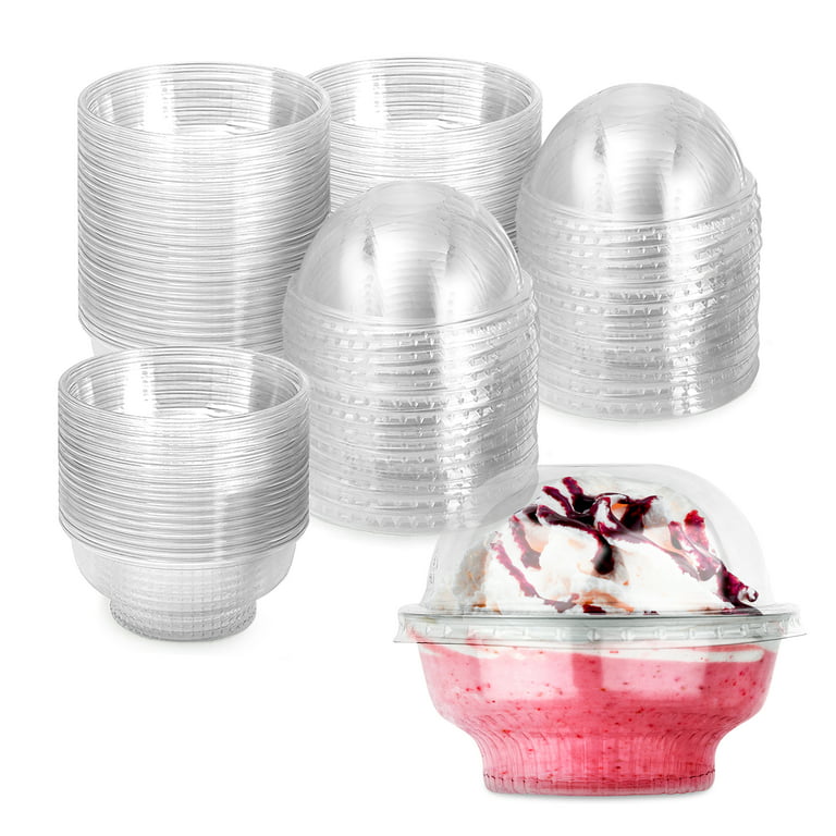 Stock Your Home 50 Pack 5 oz Elegant Mini Clear Plastic Dessert Cups with  Lids and Spoons Square Par…See more Stock Your Home 50 Pack 5 oz Elegant