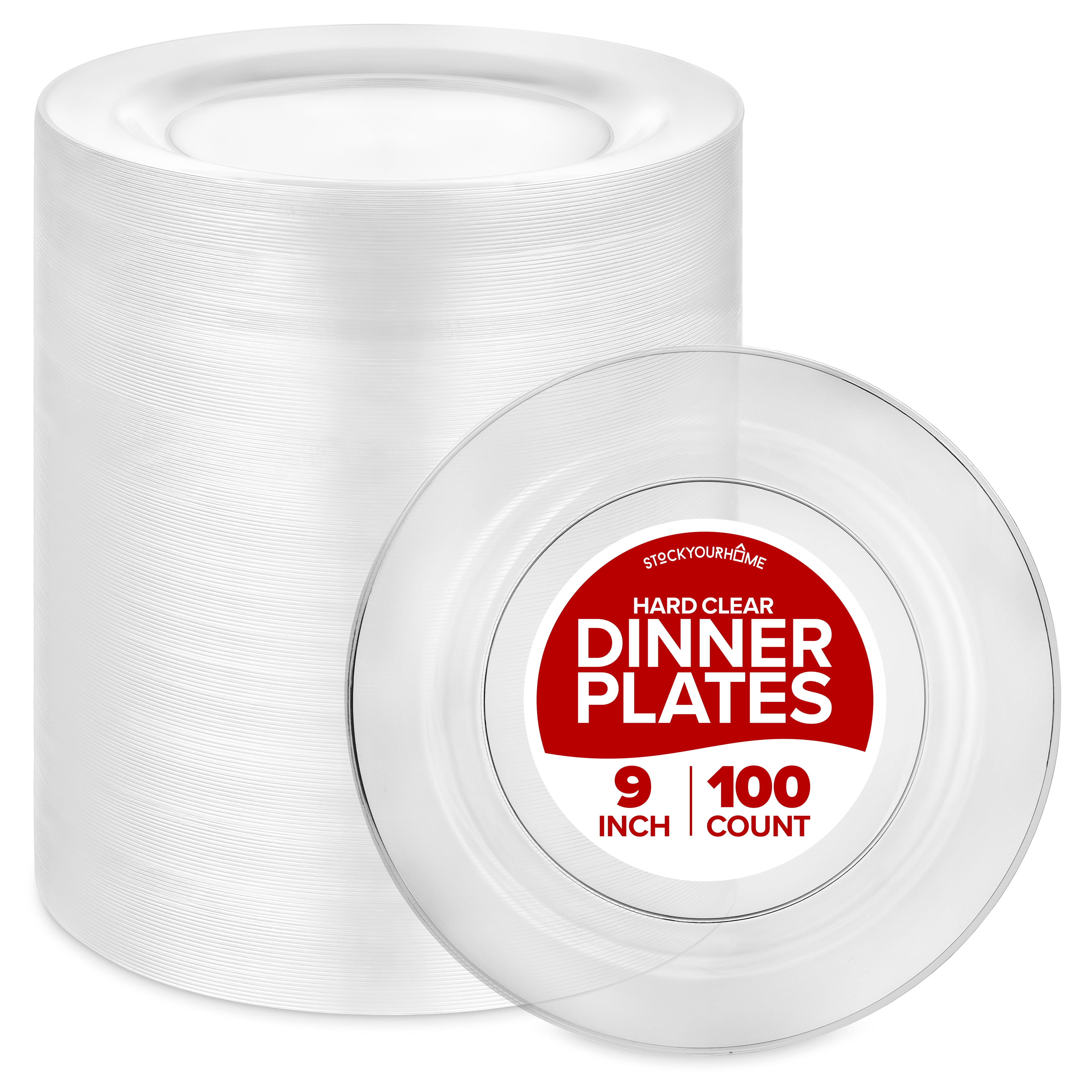 Stock Your Home 9 inch Hard Plastic Plates 100 Pack Walmart