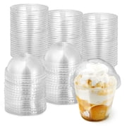 9 oz Clear Plastic Dessert Cups with Lids (Set of 50) Small Disposable Parfait Cup, Dome Lid - No Hole, 9-Ounce Party Fruit Containers, Banana Pudding Bowl, Jello, Ice Cream, Desserts Container