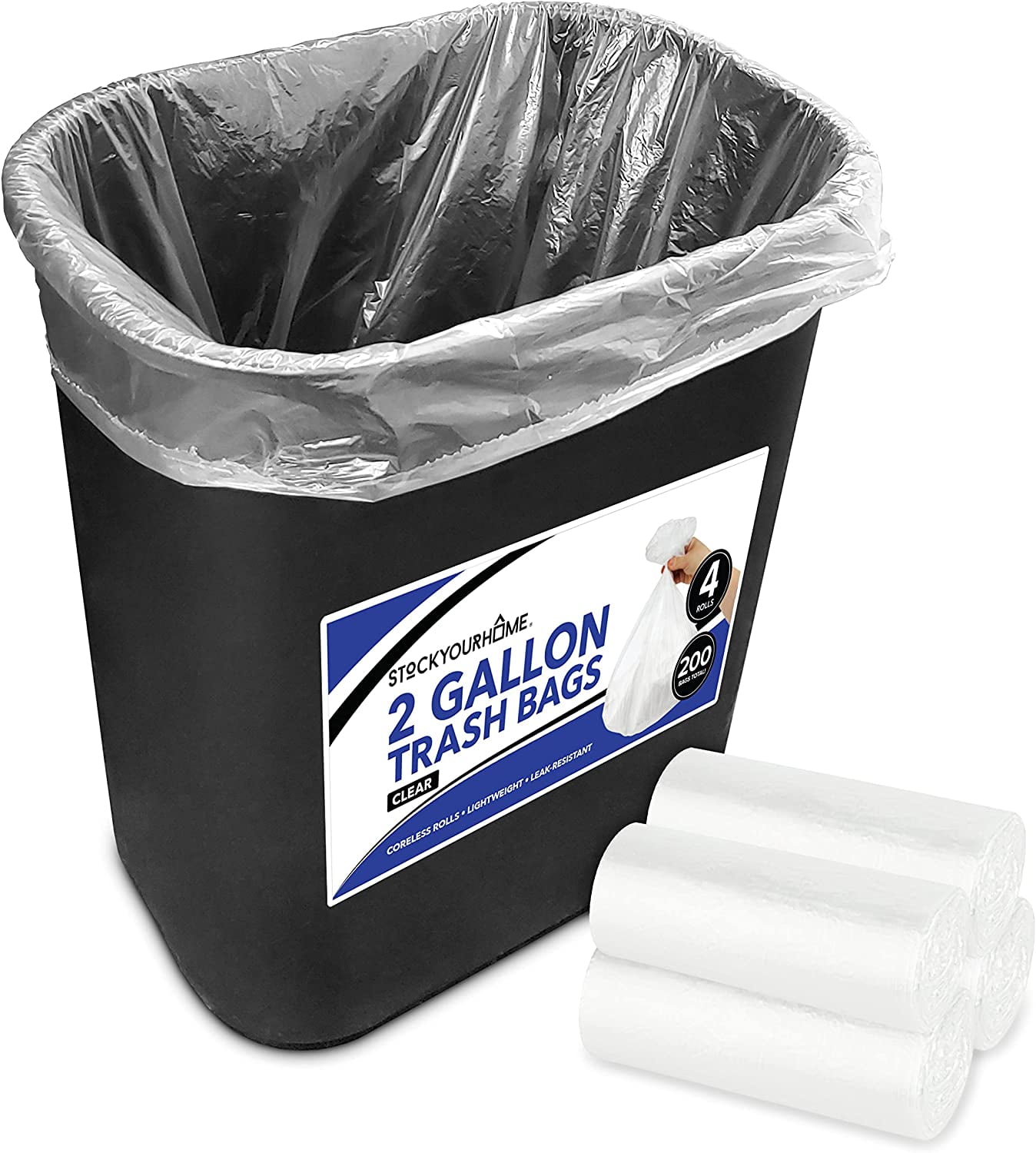 2-4 Gallon Small Trash Bags Bathroom Garbage Bags Value Pack 800